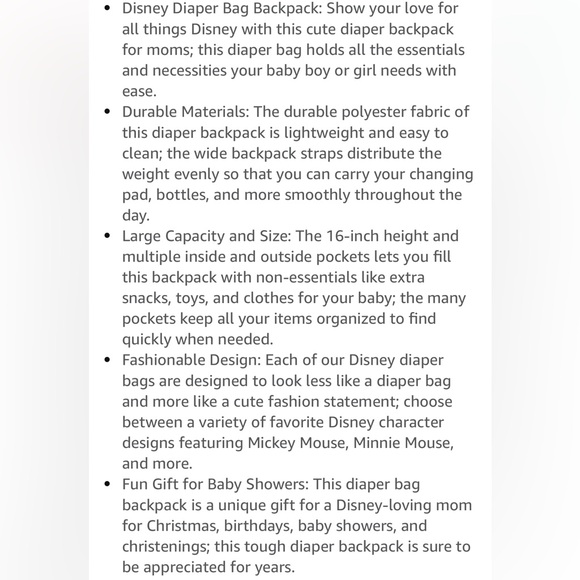 Disney Minnie Mouse Baby Diaper Bag Backpack - Picture 16 of 16